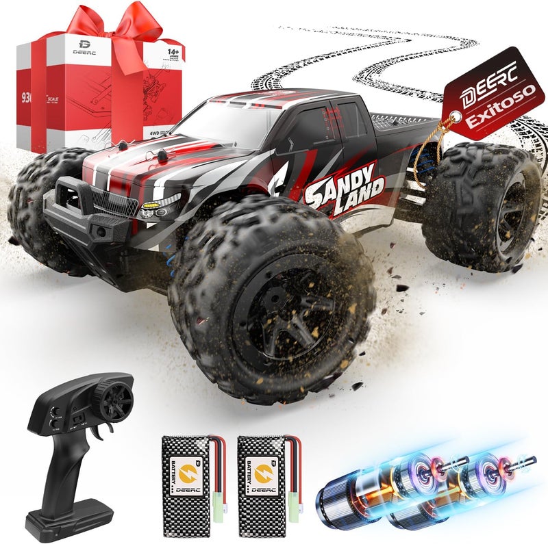 DEERC Remote Control Car High Speed RC Cars for Kids Adults 1:16 Scale 40 KM/H 4WD Off Road Monster Trucks,2.4GHz All Terrain Toy Trucks with 2 Rechargeable Battery - Image 1